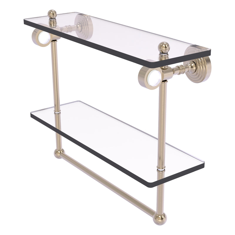 Pacific Grove Collection Double Glass Shelf  with Towel Bar with Smooth Accents