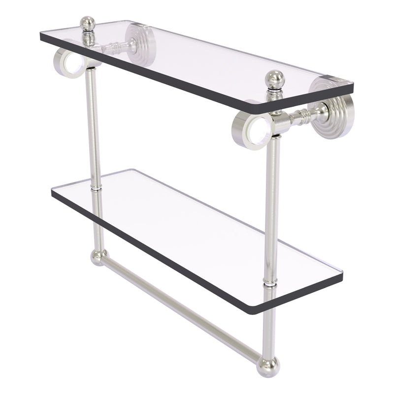 Pacific Grove Collection Double Glass Shelf  with Towel Bar with Smooth Accents