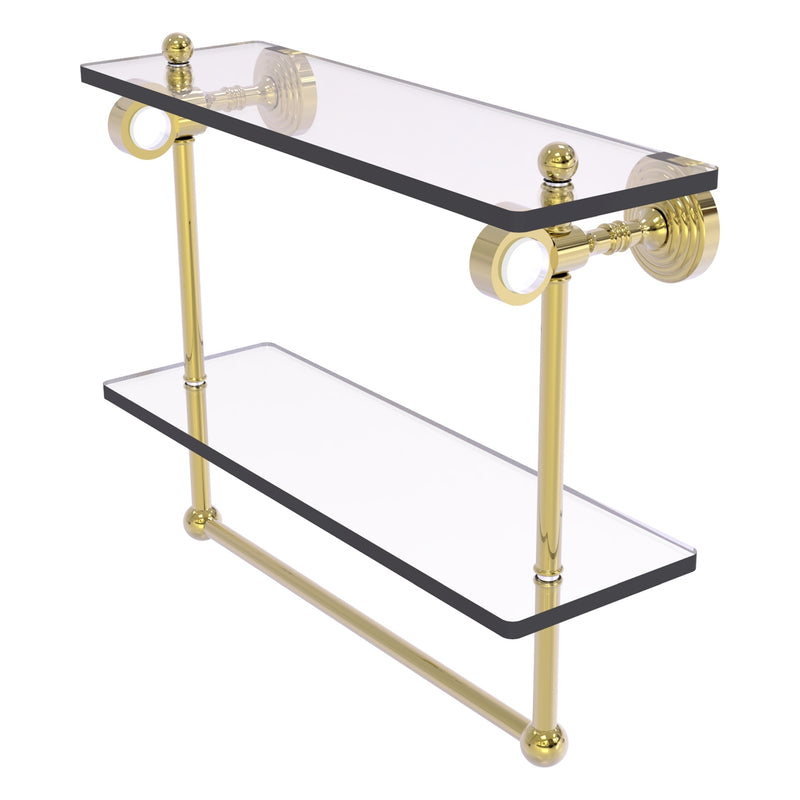 Pacific Grove Collection Double Glass Shelf  with Towel Bar with Smooth Accents