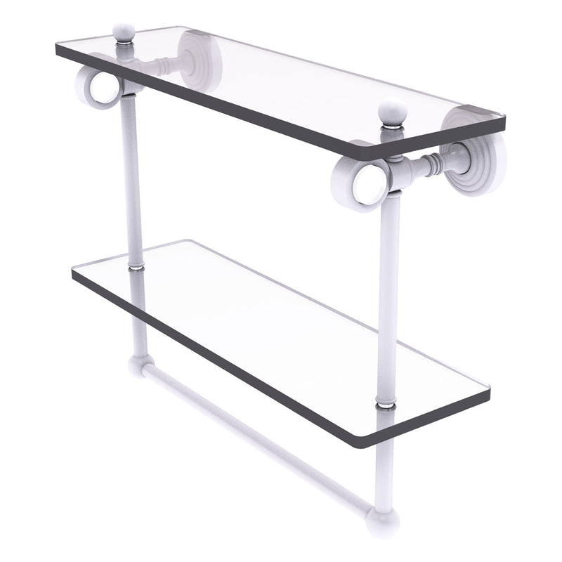 Pacific Grove Collection Double Glass Shelf  with Towel Bar with Smooth Accents