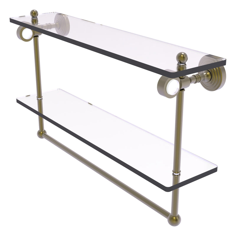 Pacific Grove Collection Double Glass Shelf  with Towel Bar with Smooth Accents