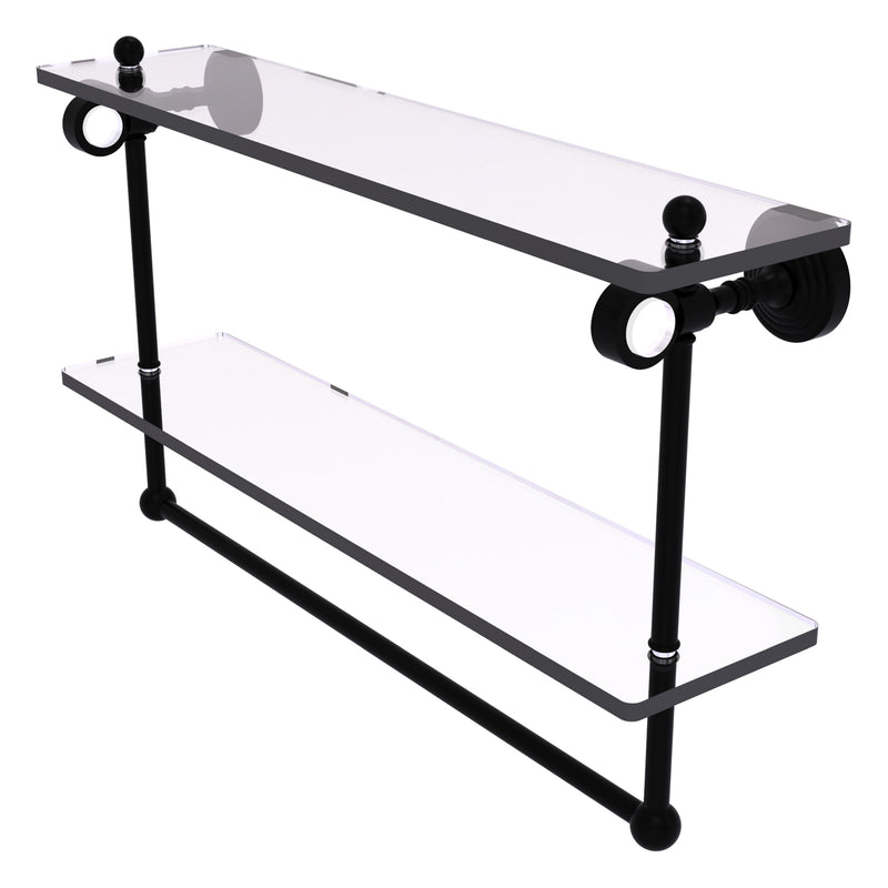 Pacific Grove Collection Double Glass Shelf  with Towel Bar with Smooth Accents