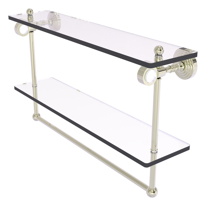 Pacific Grove Collection Double Glass Shelf  with Towel Bar with Smooth Accents