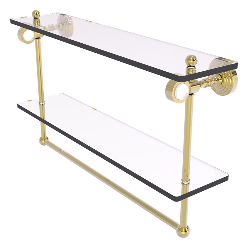 Pacific Grove Collection Double Glass Shelf  with Towel Bar with Smooth Accents