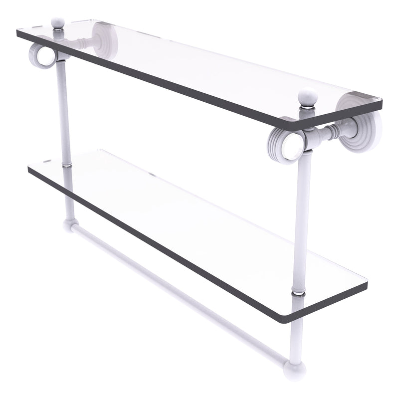 Pacific Grove Collection Double Glass Shelf  with Towel Bar with Grooved Accents