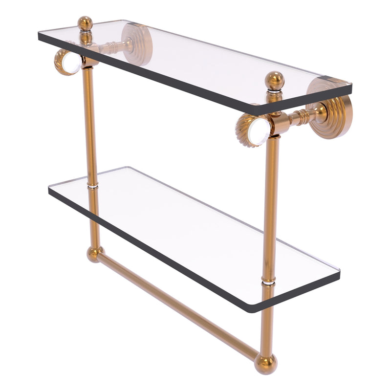 Pacific Grove Collection Double Glass Shelf  with Towel Bar with Twisted Accents