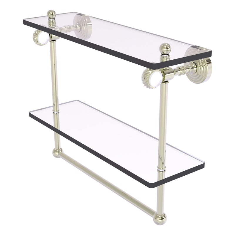 Pacific Grove Collection Double Glass Shelf  with Towel Bar with Twisted Accents