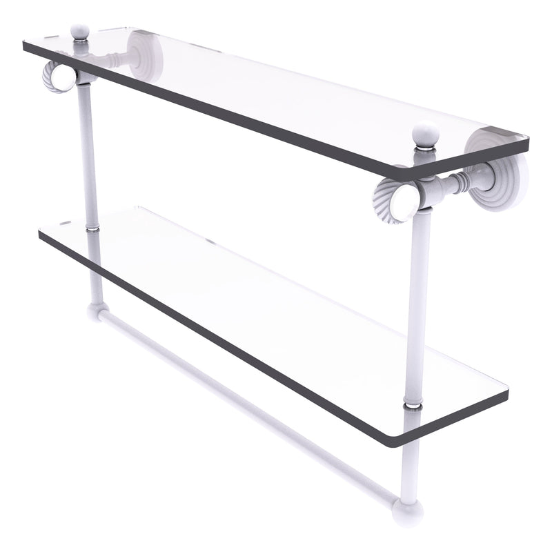 Pacific Grove Collection Double Glass Shelf  with Towel Bar with Twisted Accents