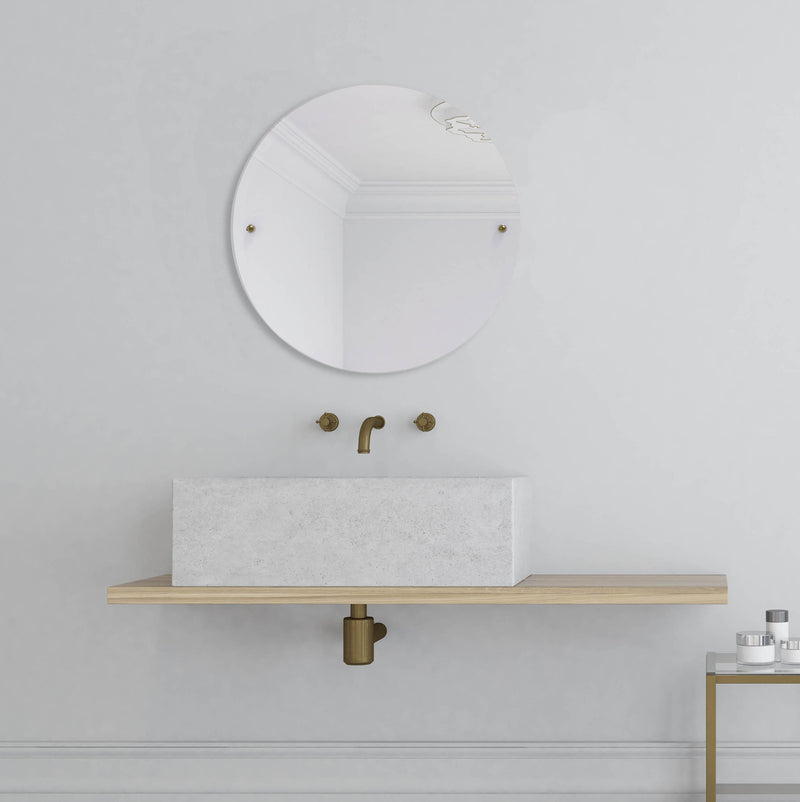 Frameless Round Tilt Mirror with Beveled Edge