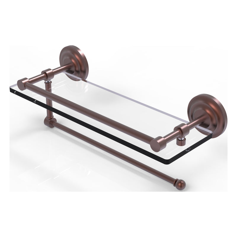 Prestige Que New Paper Towel Holder with Gallery Glass Shelf