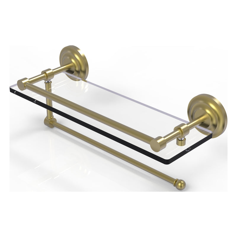 Prestige Que New Paper Towel Holder with Gallery Glass Shelf