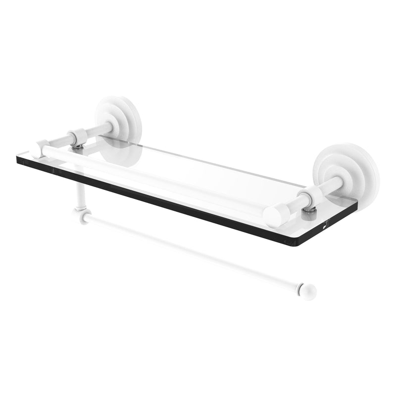 Prestige Que New Paper Towel Holder with Gallery Glass Shelf