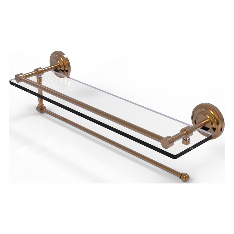 Prestige Que New Paper Towel Holder with Gallery Glass Shelf