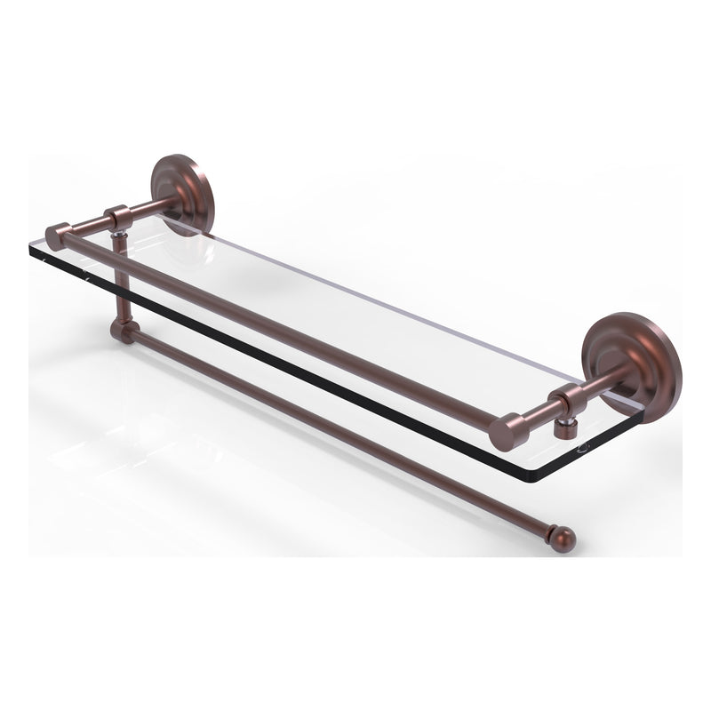 Prestige Que New Paper Towel Holder with Gallery Glass Shelf