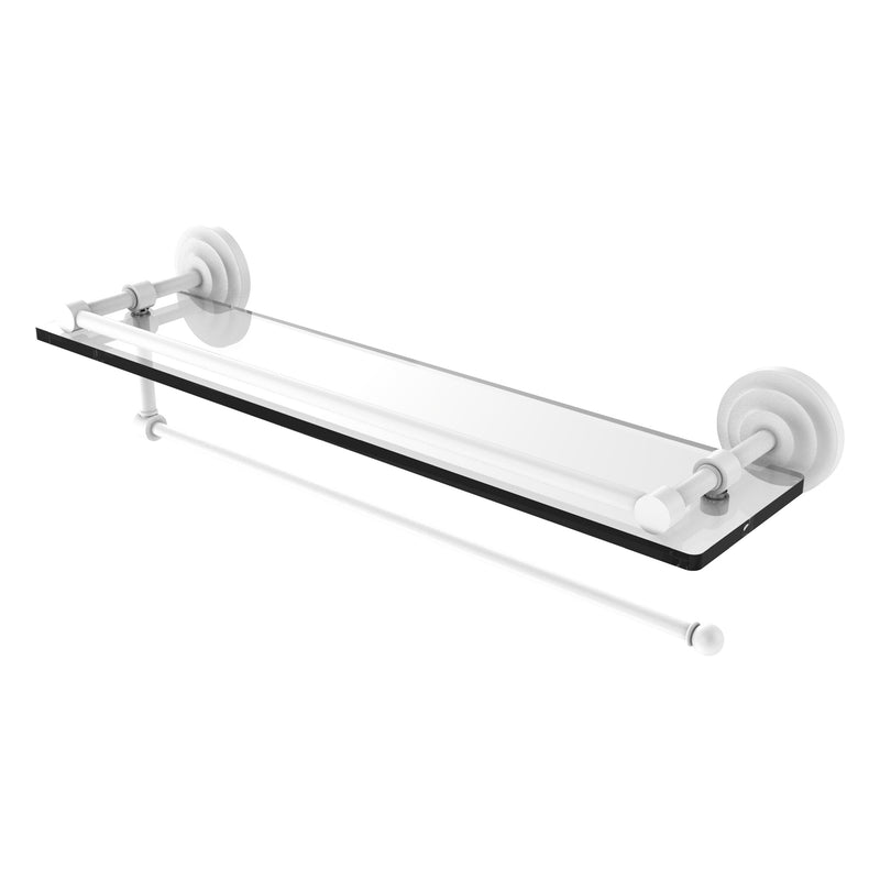 Prestige Que New Paper Towel Holder with Gallery Glass Shelf