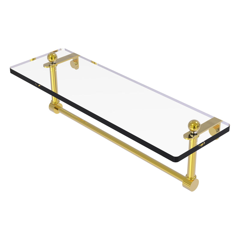 Prestige Regal Collection Glass Vanity Shelf with Integrated Towel Bar