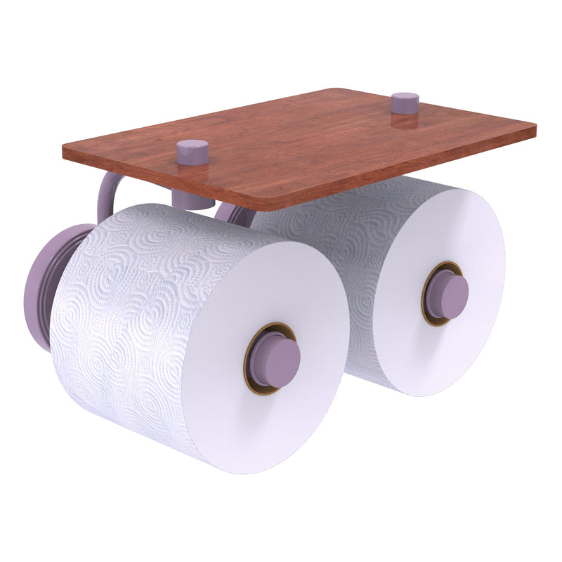 Prestige Regal Collection 2 Roll Toilet Paper Holder with Wood Shelf