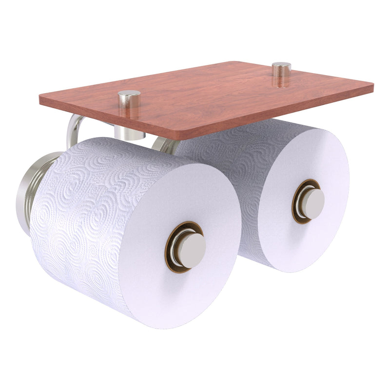 Prestige Regal Collection 2 Roll Toilet Paper Holder with Wood Shelf