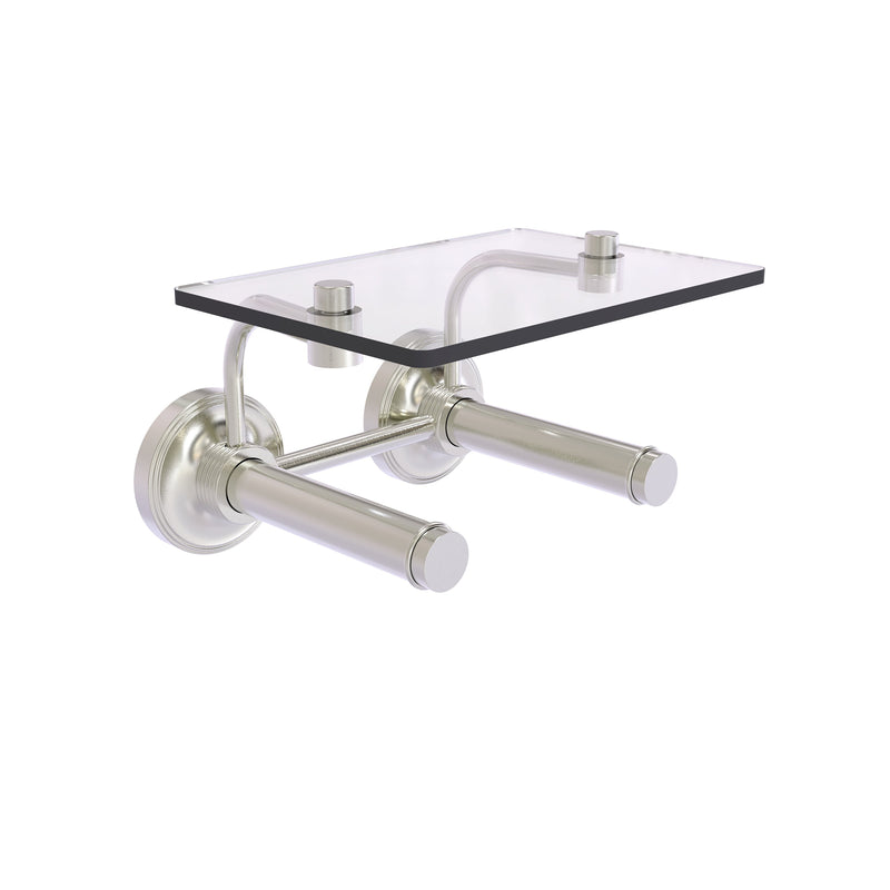 Prestige Regal Collection 2 Roll Toilet Paper Holder with Glass Shelf