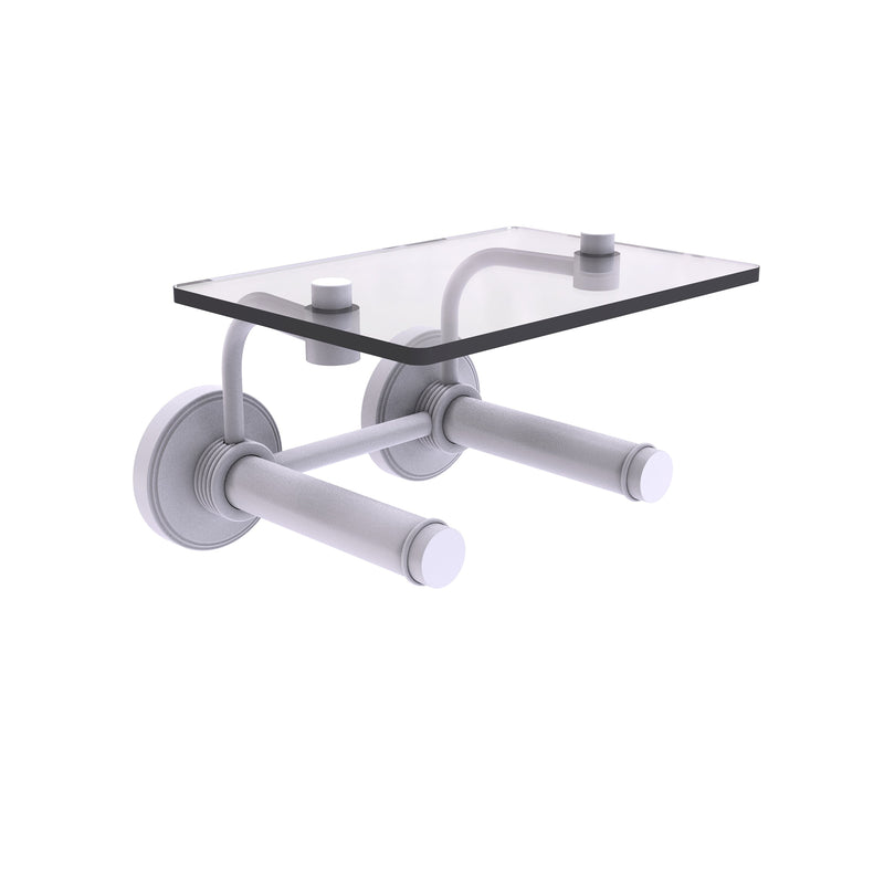 Prestige Regal Collection 2 Roll Toilet Paper Holder with Glass Shelf