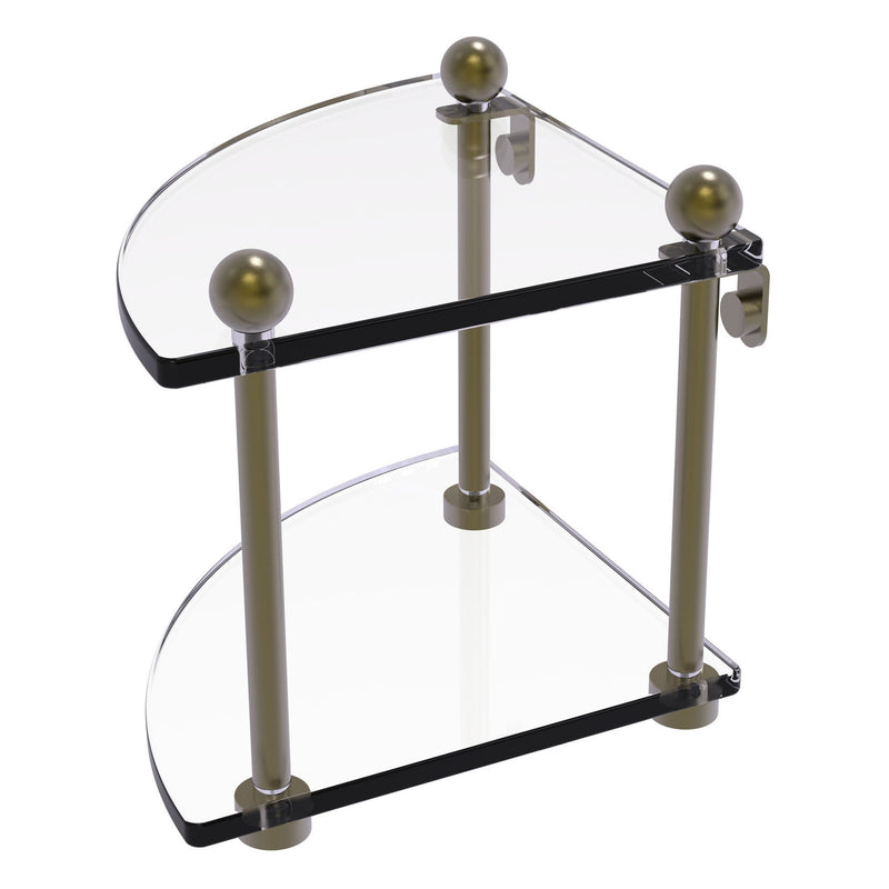 Two Tier Corner Glass Shelf