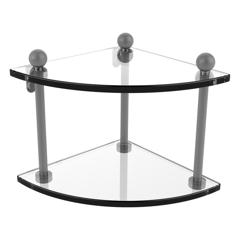 Two Tier Corner Glass Shelf