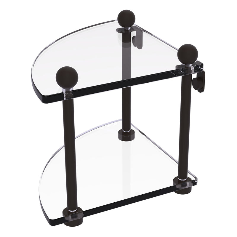 Two Tier Corner Glass Shelf