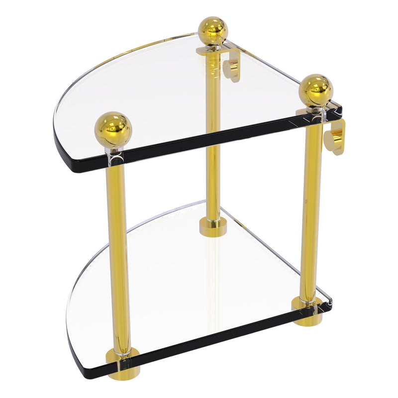 Two Tier Corner Glass Shelf