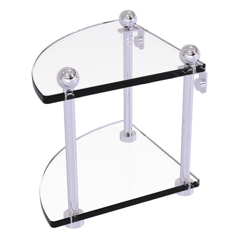 Two Tier Corner Glass Shelf