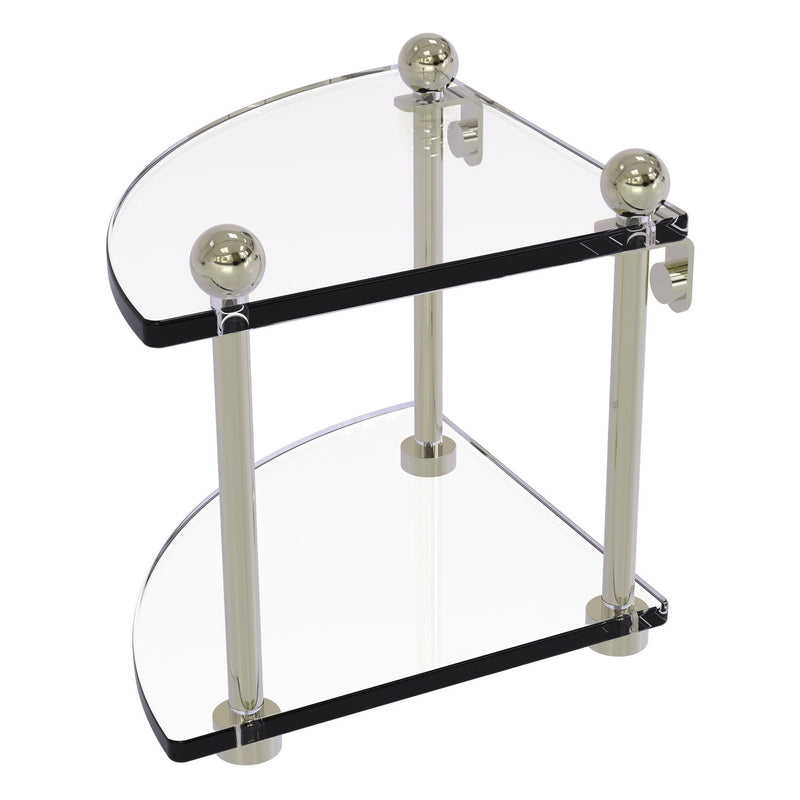 Two Tier Corner Glass Shelf