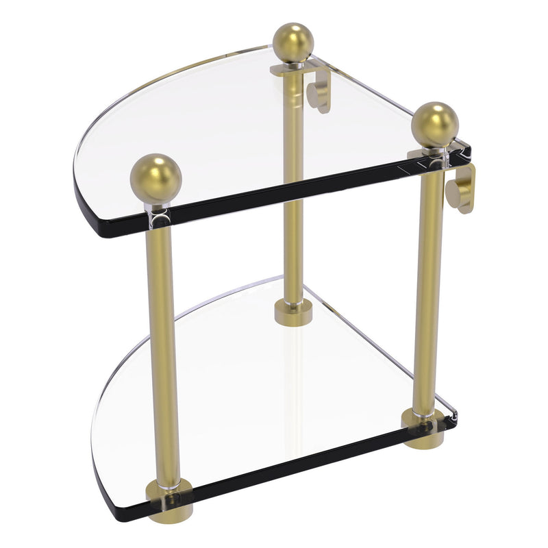 Two Tier Corner Glass Shelf