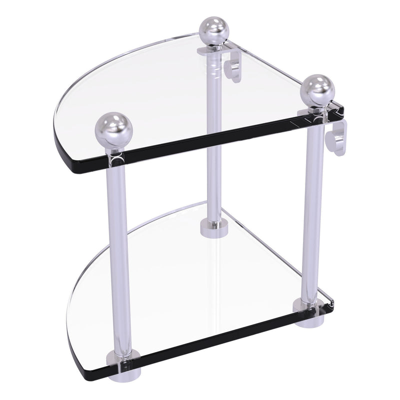 Two Tier Corner Glass Shelf