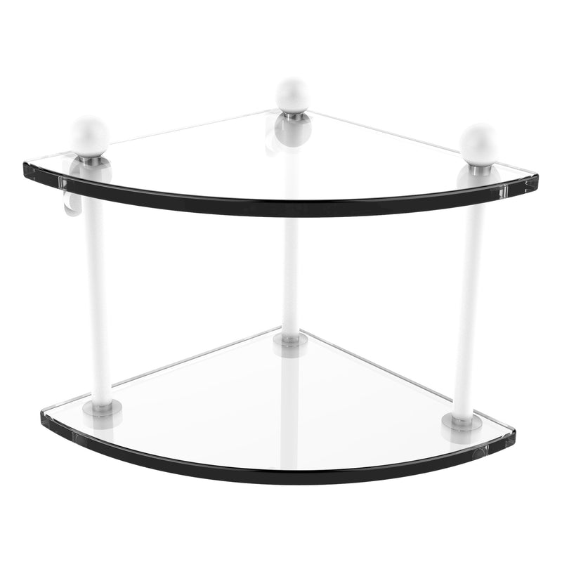 Two Tier Corner Glass Shelf