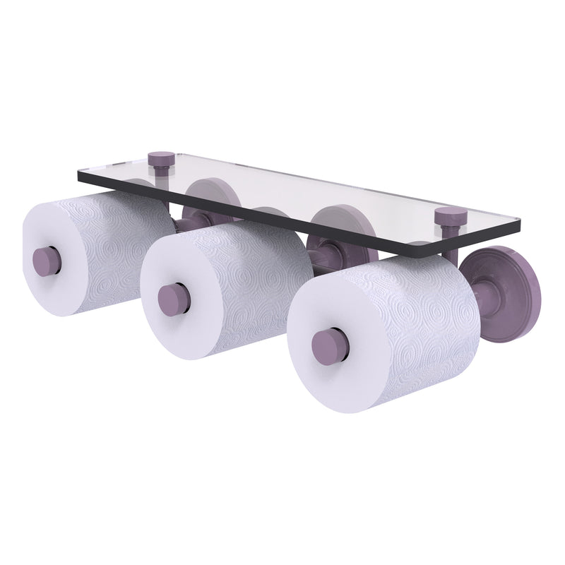 Prestige Regal Collection Horizontal Reserve 3 Roll Toilet Paper Holder with Glass Shelf