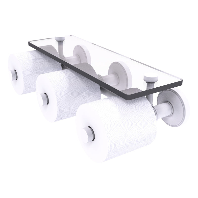 Prestige Regal Collection Horizontal Reserve 3 Roll Toilet Paper Holder with Glass Shelf