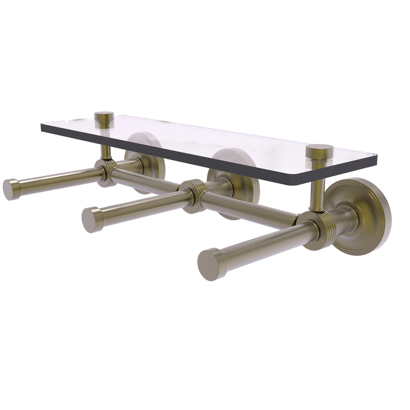 Prestige Regal Collection Horizontal Reserve 3 Roll Toilet Paper Holder with Glass Shelf