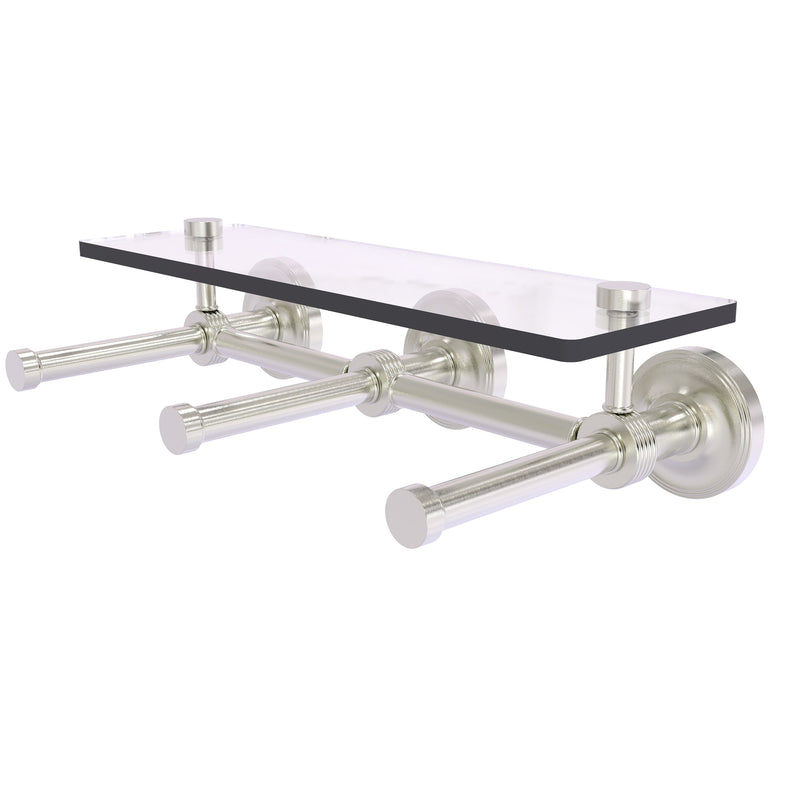 Prestige Regal Collection Horizontal Reserve 3 Roll Toilet Paper Holder with Glass Shelf