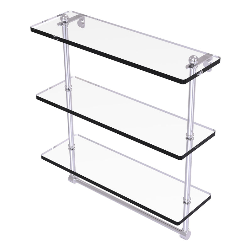 Prestige Regal Collection Triple Tiered Glass Shelf with Integrated Towel Bar