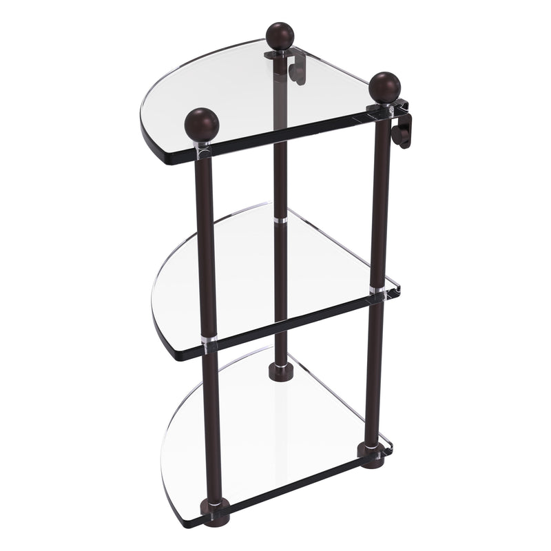 Three Tier Corner Glass Shelf