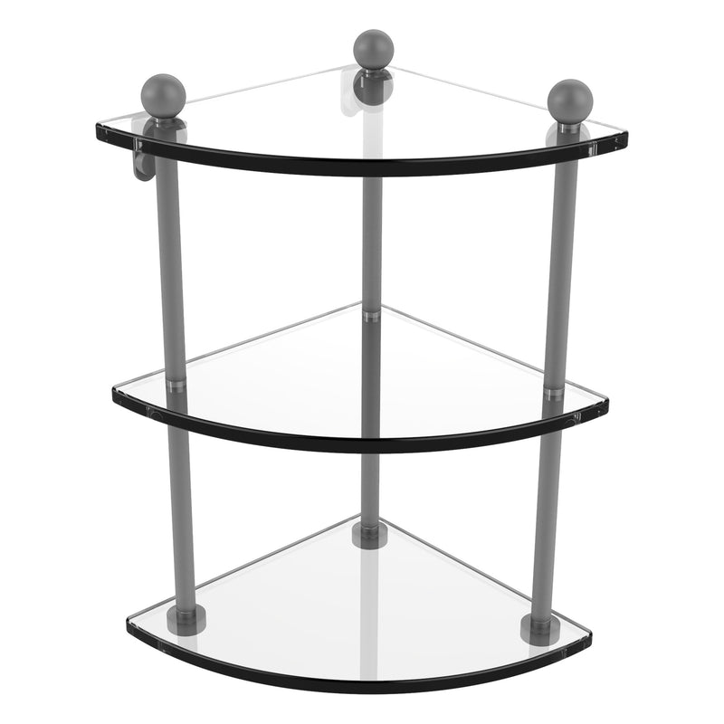 Three Tier Corner Glass Shelf