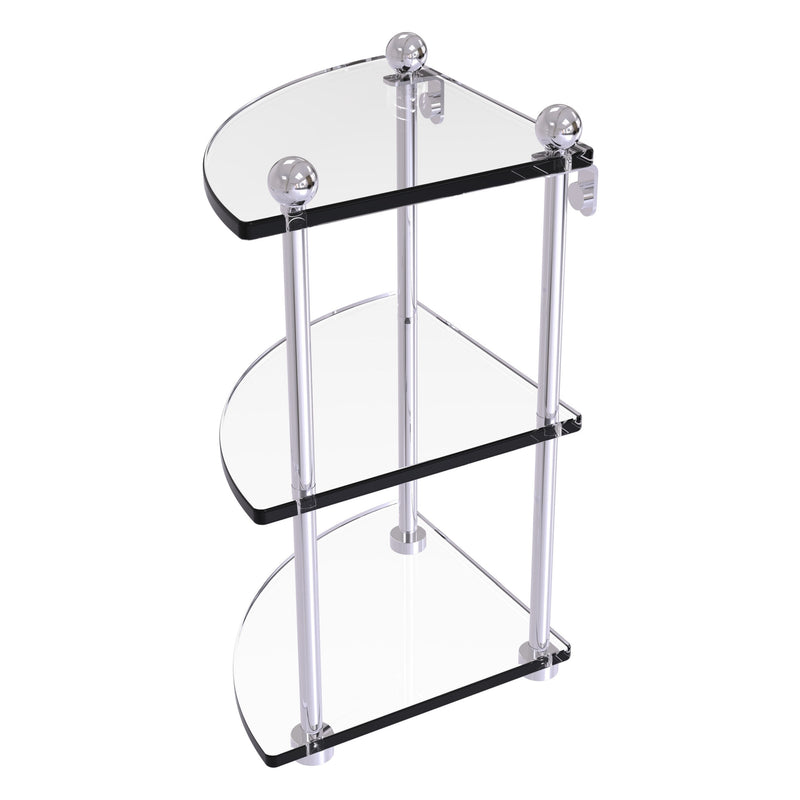 Three Tier Corner Glass Shelf