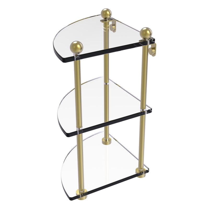 Three Tier Corner Glass Shelf