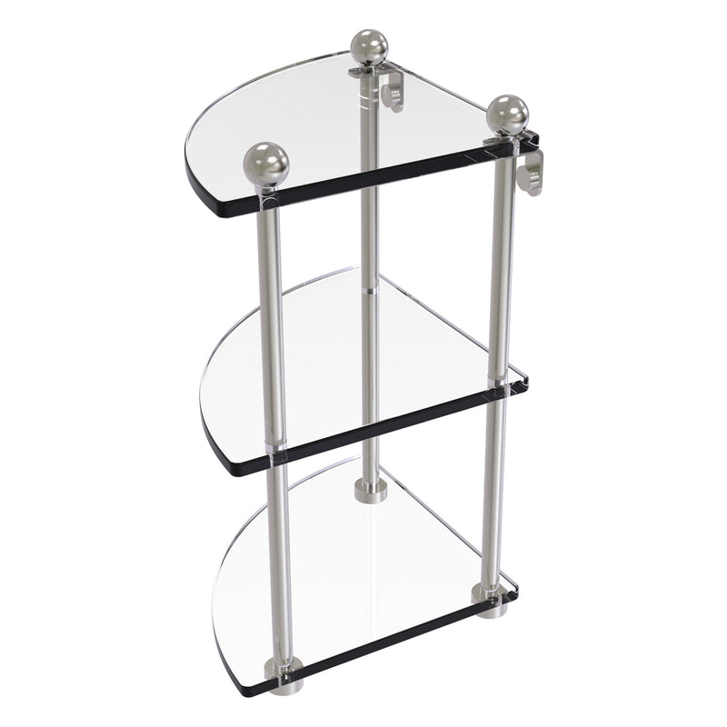 Three Tier Corner Glass Shelf