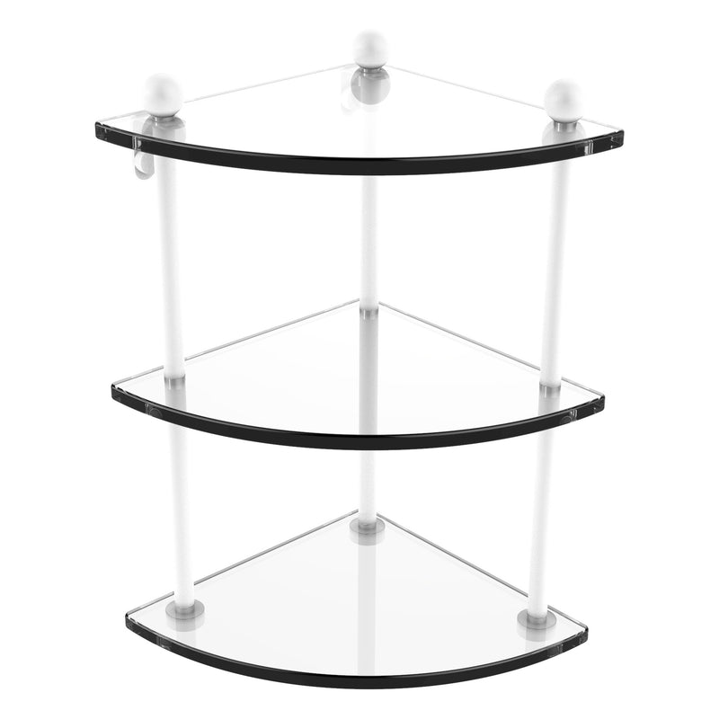 Three Tier Corner Glass Shelf