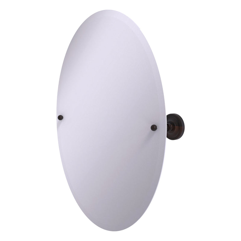 Frameless Oval Tilt Mirror with Beveled Edge