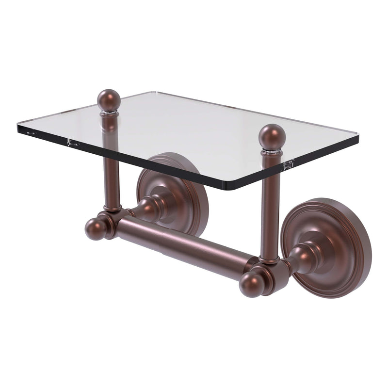 Prestige Regal Collection Two Post Toilet Tissue Holder with Glass Shelf