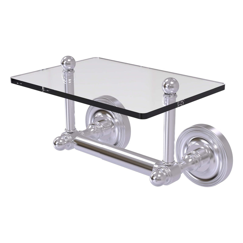 Prestige Regal Collection Two Post Toilet Tissue Holder with Glass Shelf