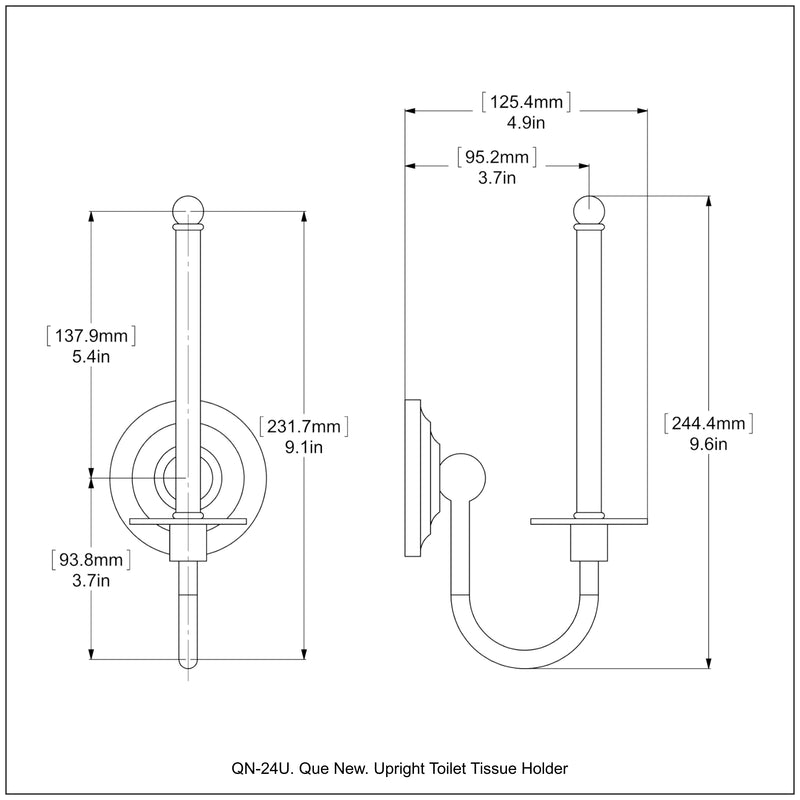 Upright Toilet Tissue Holder