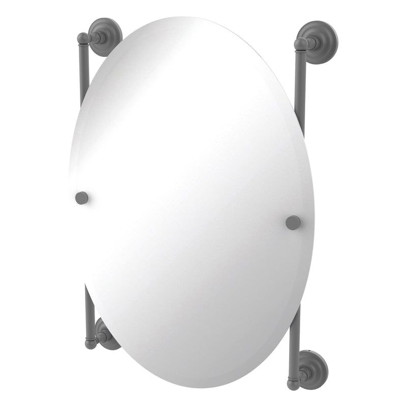 Que New Collection Oval Frameless Rail Mounted Mirror