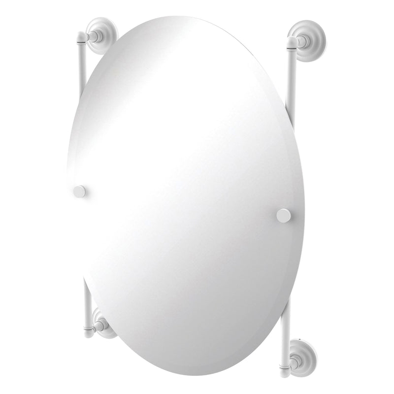 Que New Collection Oval Frameless Rail Mounted Mirror